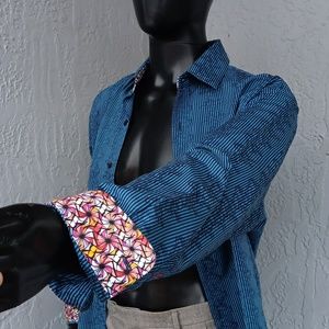 ROBERT GRAHAM Men's Luxury Custom Shirt w/Contrasting Collar-Cuffs